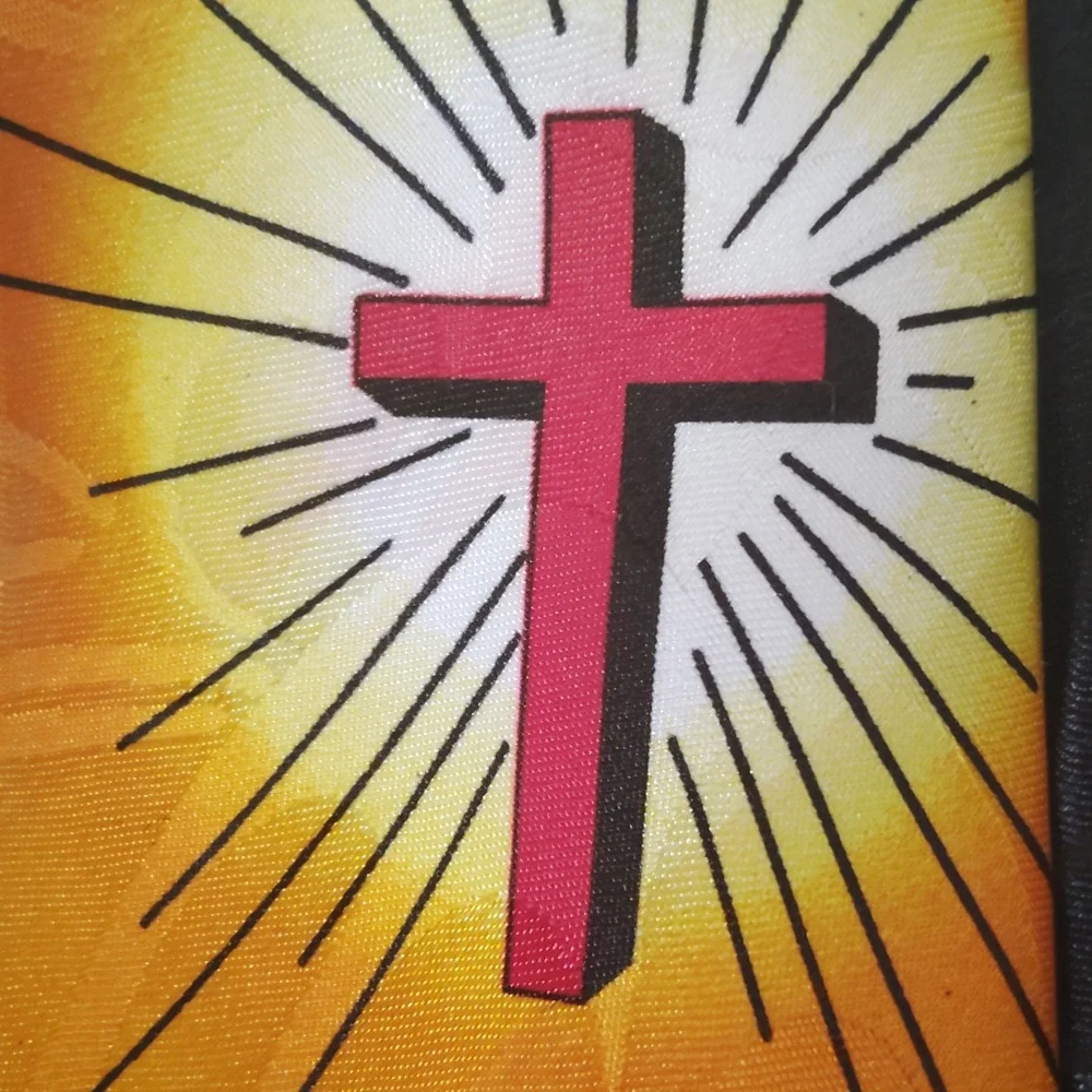 Christian Religious Spiritual Lighthouse & Cross Necktie Bright Colors